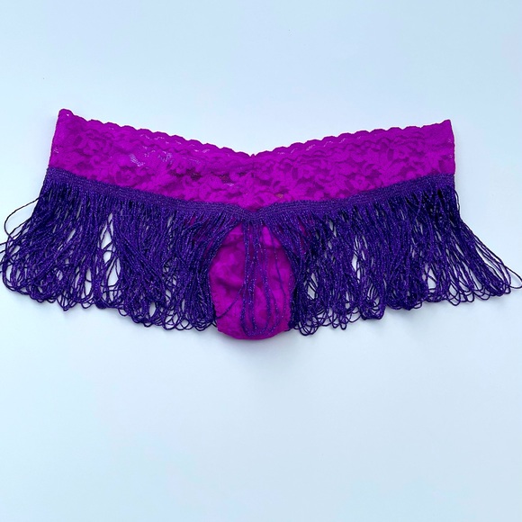 HANKY PANKY ZIEGFELD FOLLIES 481884 LILLIAN THONG W/FRINGE - OS - Picture 2 of 5